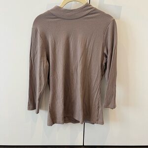 Chic Tan Ribbed Long Sleeve Top by Encircled (Made in Canada)